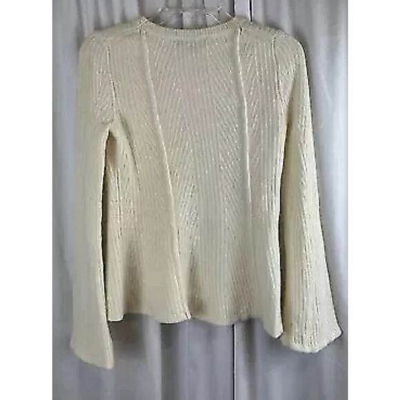 Ann Taylor Peplum Sweater Ivory S business casual academia 59-10 - Picture 10 of 12